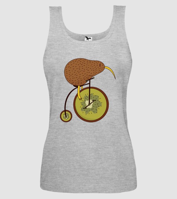 Bicicletă Kiwi model gri pe tricou