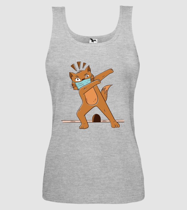 Mască Pisică Coronavirus model gri pe tricou