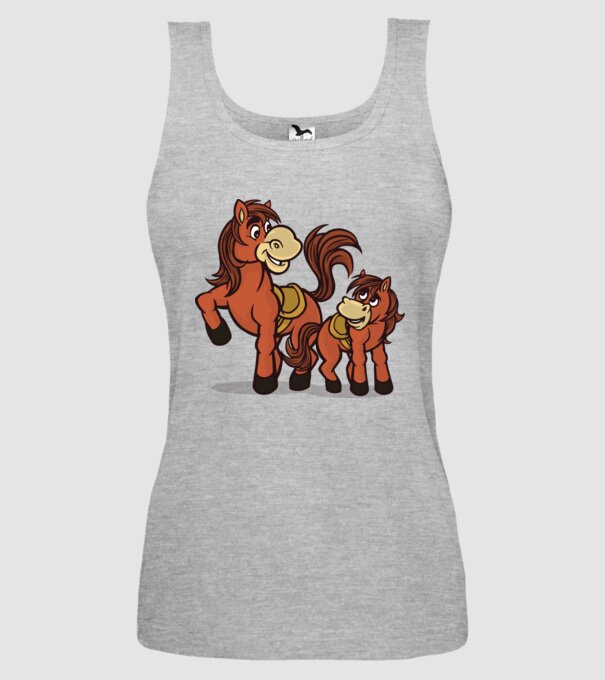 Cal cu mânz model gri pe tricou