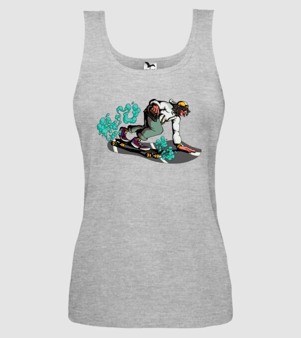 Longboard model gri pe tricou