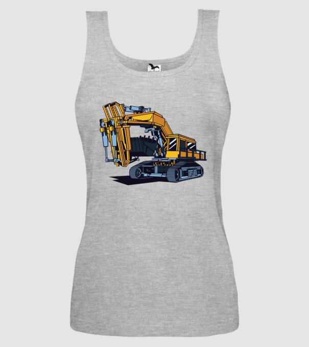 Excavator model gri pe tricou