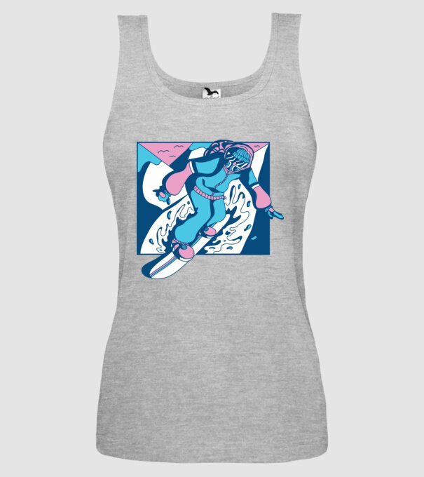 Snowboarder cool model gri pe tricou