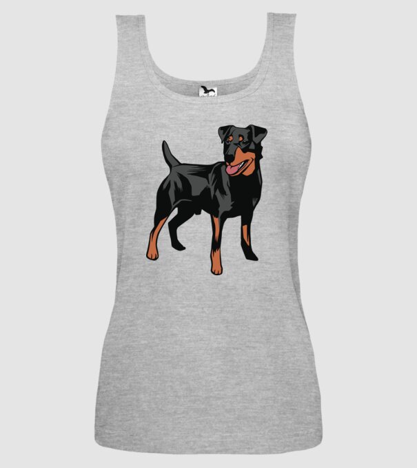 Câine de vânătoare german Terrier model gri pe tricou