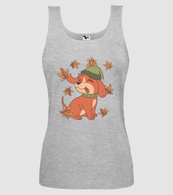 Câine Toamna model gri pe tricou