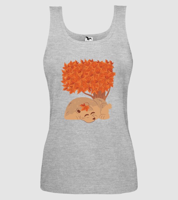 Urs de toamnă model gri pe tricou