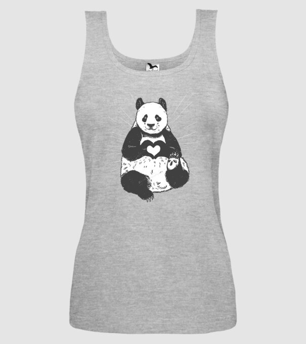 Inimă panda model gri pe tricou
