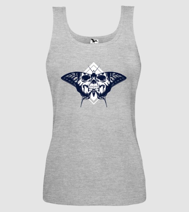 Craniu fluture model gri pe tricou
