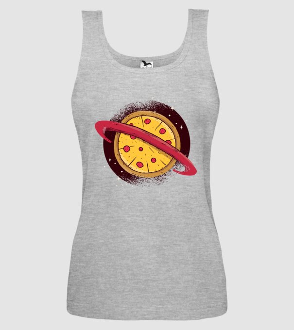 Pizza Planetă model gri pe tricou