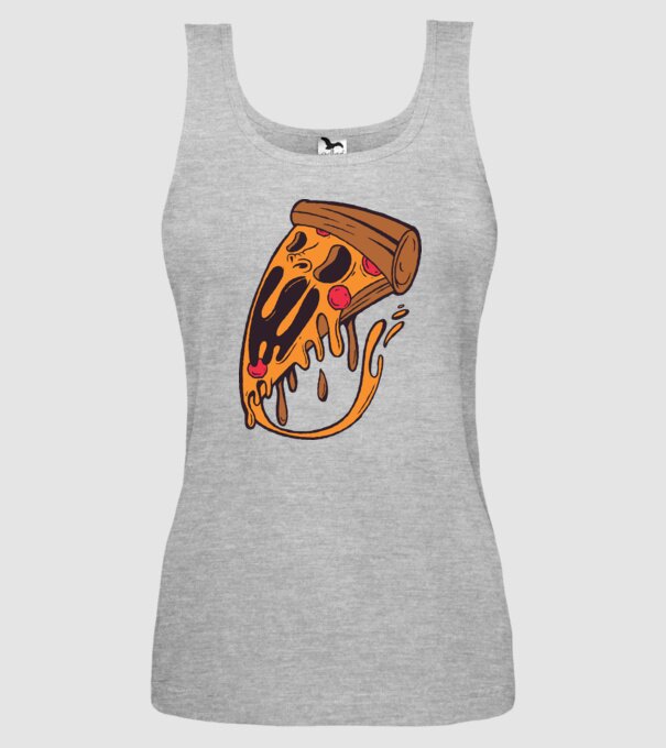 Pizza Horror model gri pe tricou