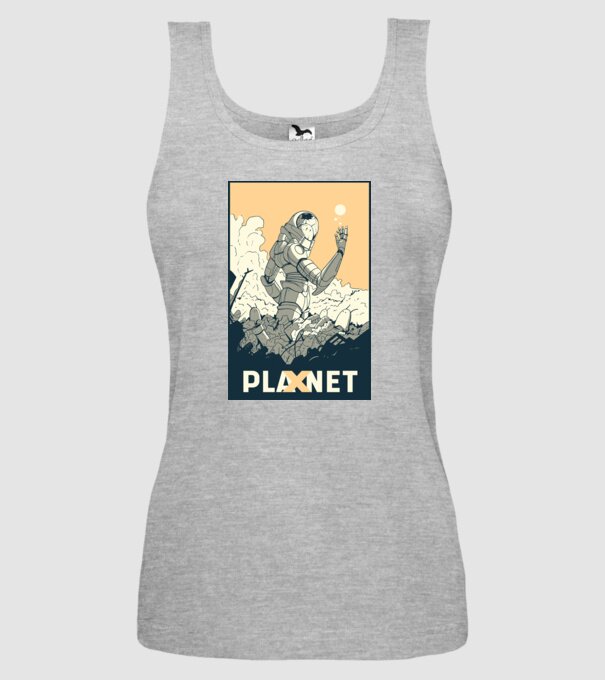 Planet X model gri pe tricou