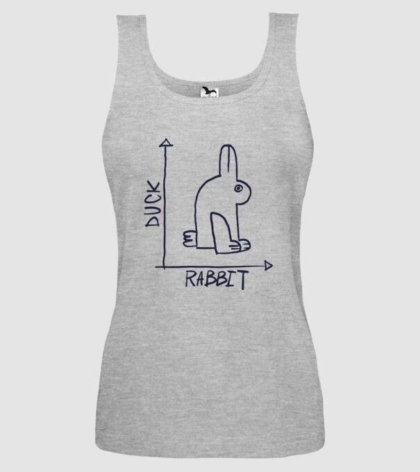 Rabbit vs Duck - Iepure sau Rață model gri pe tricou