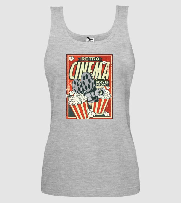 Afiș cinema retro model gri pe tricou