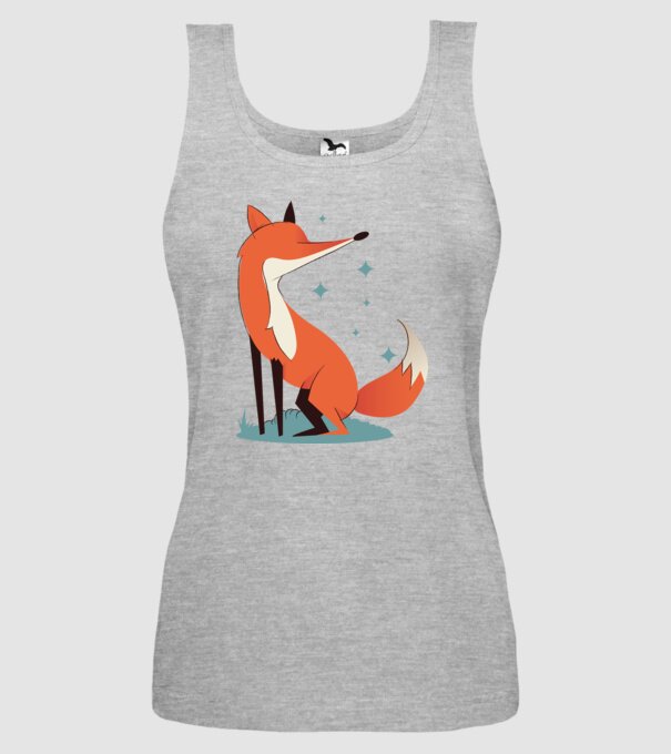 Vulpe model gri pe tricou