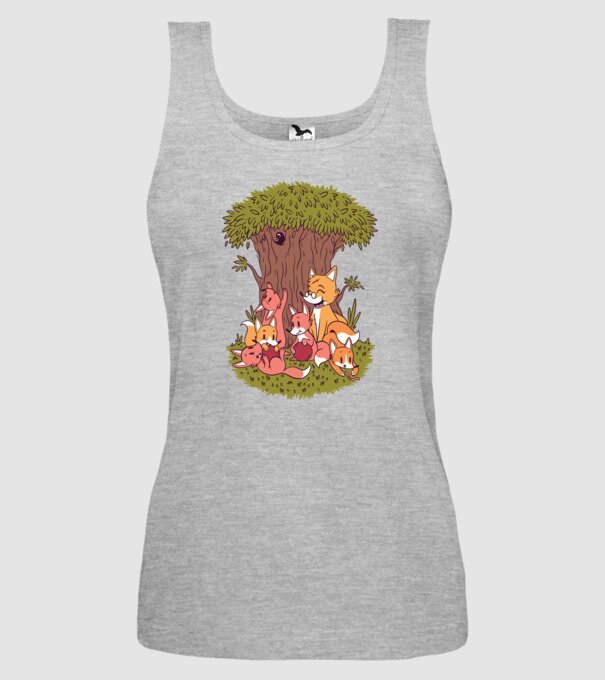 Familie Vulpe model gri pe tricou
