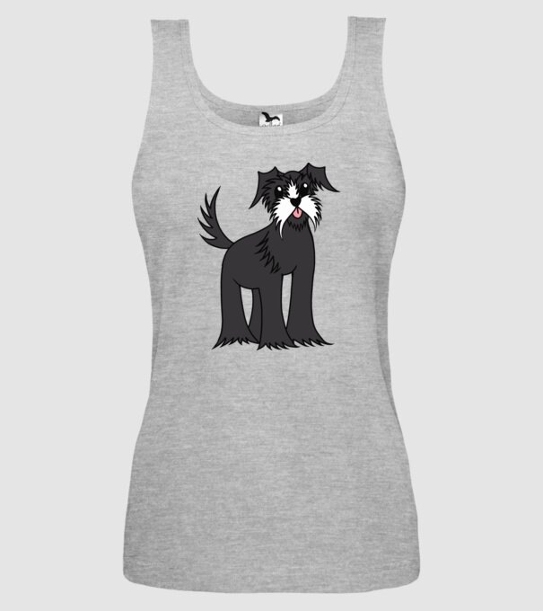 Desen Schnauzer model gri pe tricou