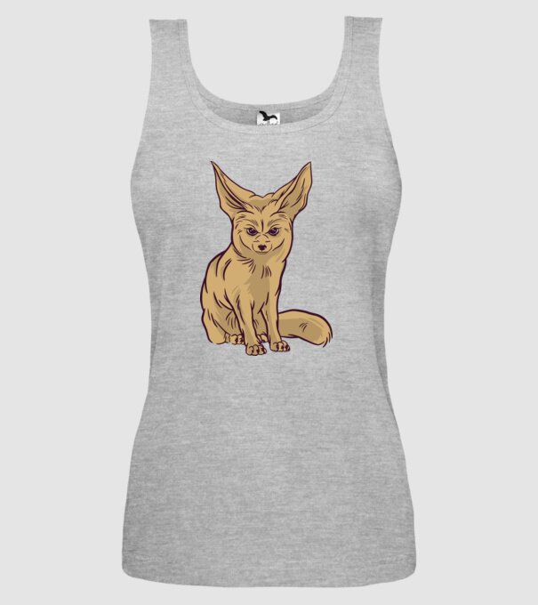 Vulpe de deșert model gri pe tricou