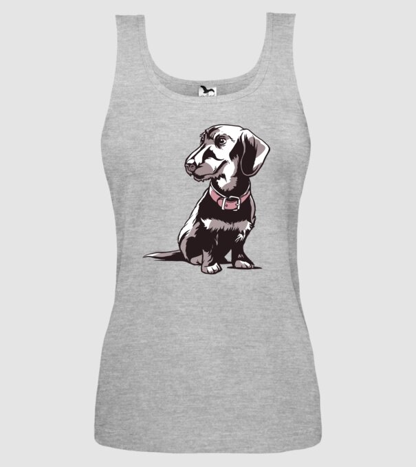 Teckel cu părul sârmos model gri pe tricou