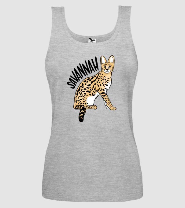 Pisică Savannah model gri pe tricou