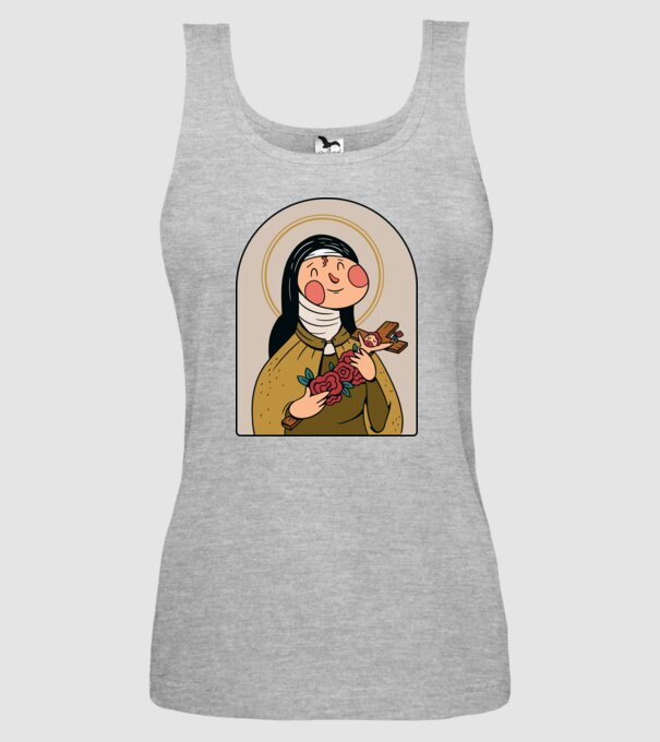 Sfânta Tereza model gri pe tricou