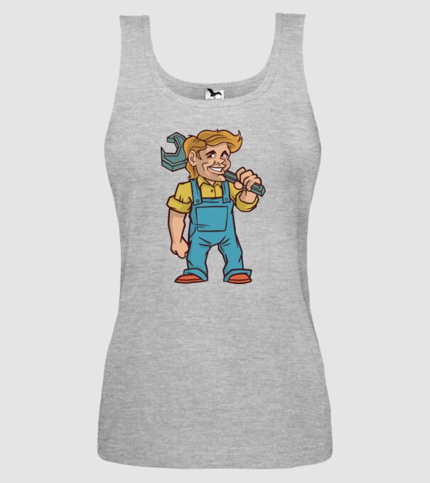 Instalator model gri pe tricou