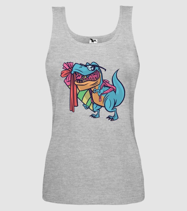 Elev T-rex model gri pe tricou