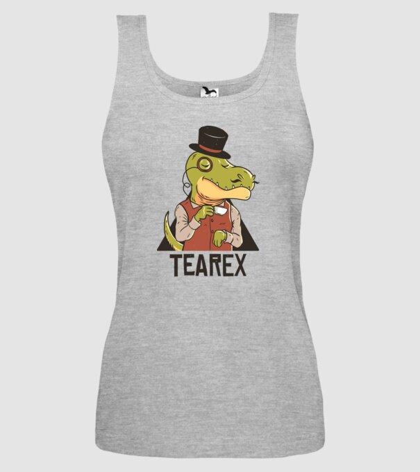 Tea Rex dinozaur cu ceai model gri pe tricou