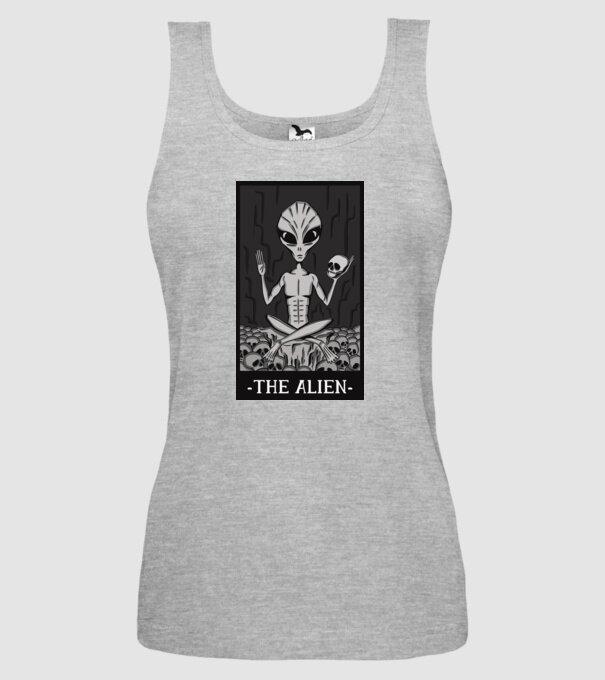 Extraterestru - Carte de tarot model gri pe tricou