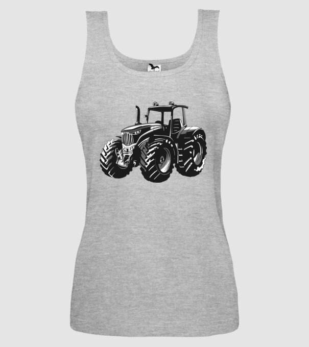 Tractor model gri pe tricou