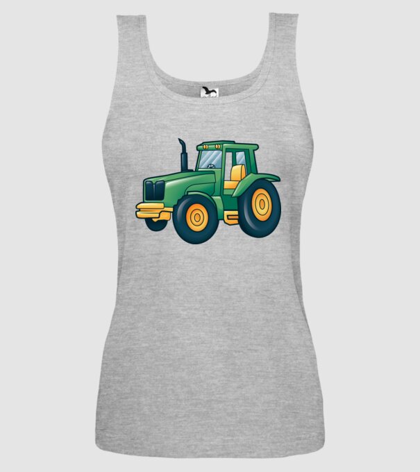 Desen Tractor model gri pe tricou