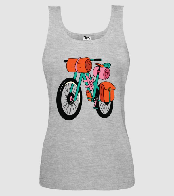 Bicicletă Drumeție model gri pe tricou