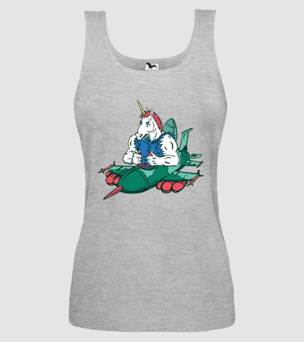 Unicorn Avion de vânătoare model gri pe tricou