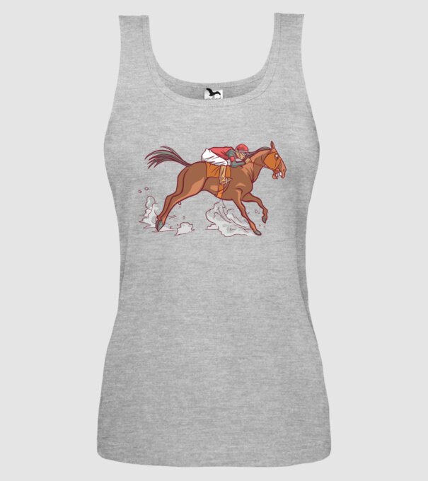 Cal de cursă Călăreț model gri pe tricou