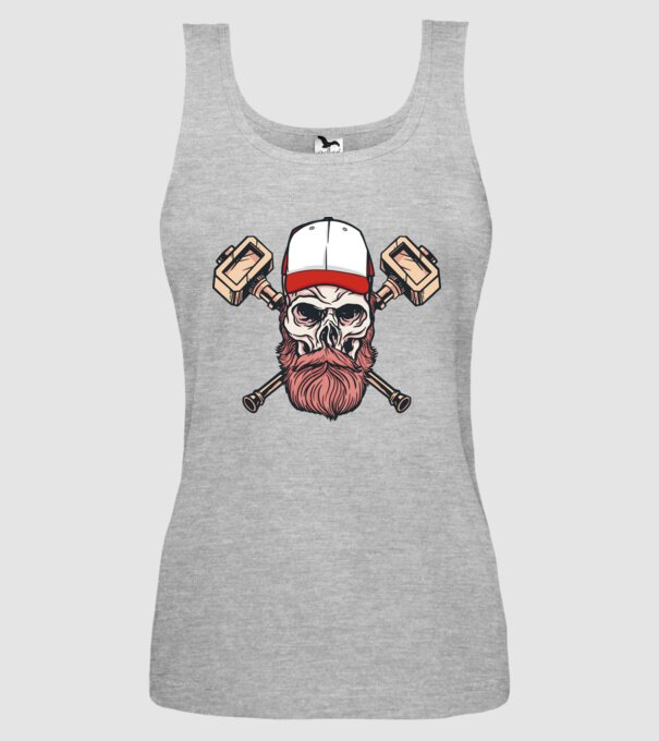 Craniu Viking model gri pe tricou