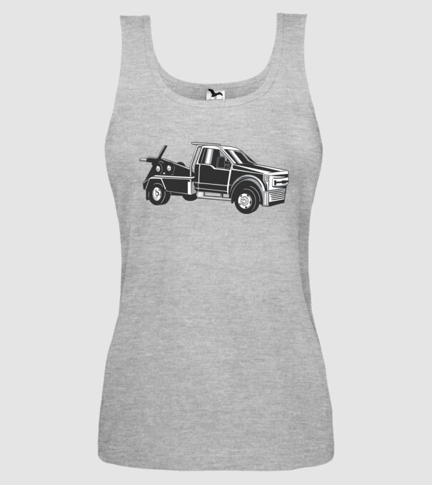 Mașină de remorcare model gri pe tricou