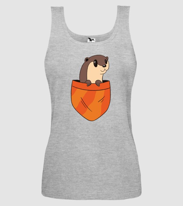 Vidra de buzunar model gri pe tricou