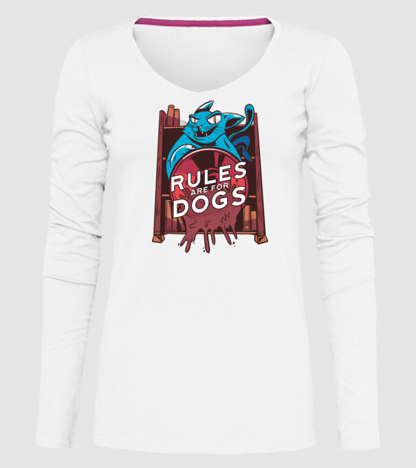 Regulile sunt pentru câini Cu pisică model alb pe tricou