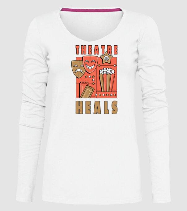 Teatrul vindecă model alb pe tricou