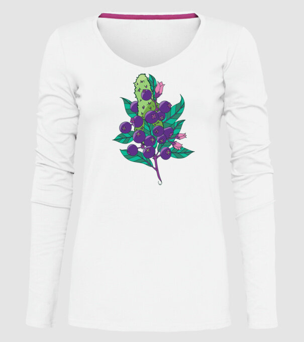 Arbust de afine model alb pe tricou