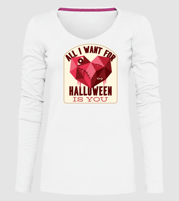 All I want for Halloween is You model alb pe tricou