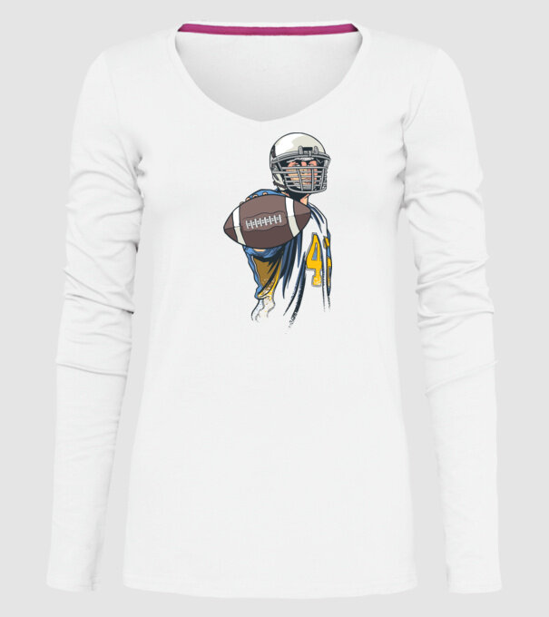Jucător de fotbal American model alb pe tricou