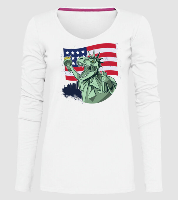 Ziua Independenței americane 4 iulie T-rex model alb pe tricou