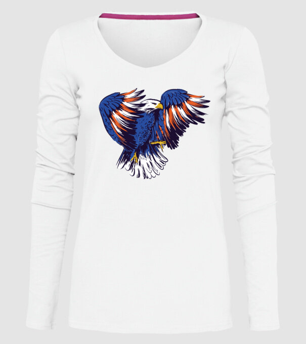 Vultur American model alb pe tricou