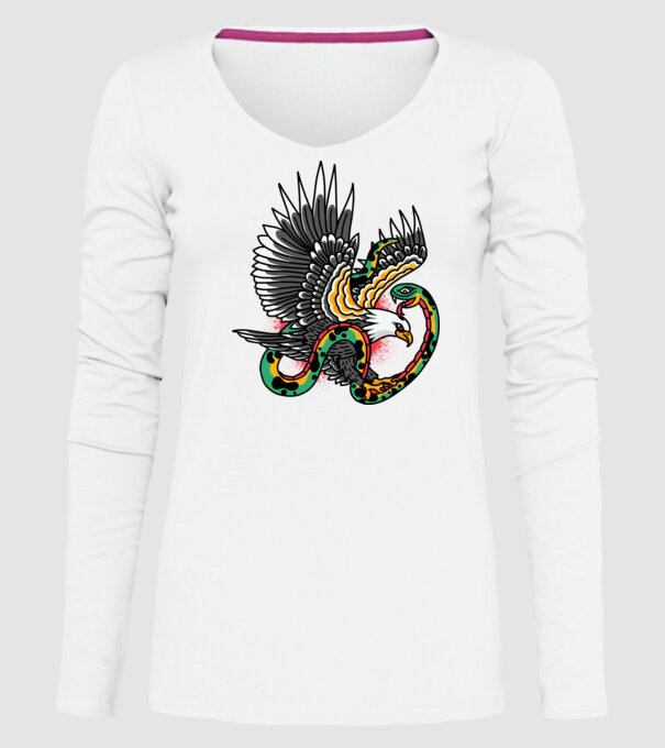 Vultur American model alb pe tricou