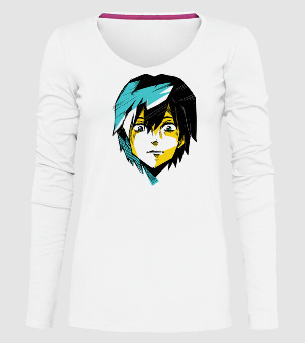 Cap Anime model alb pe tricou
