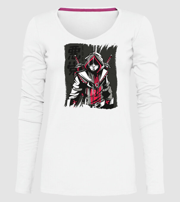 Războinic Anime model alb pe tricou