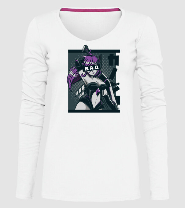 Anime fată model alb pe tricou