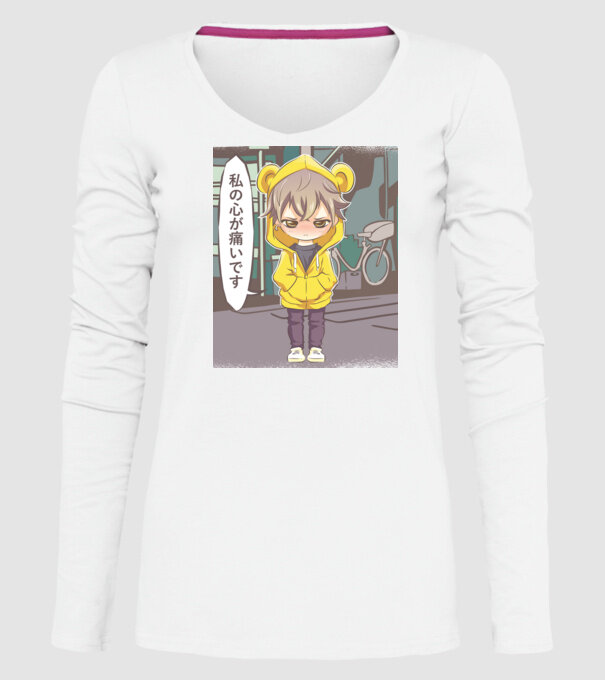 Anime Manga scenă model alb pe tricou