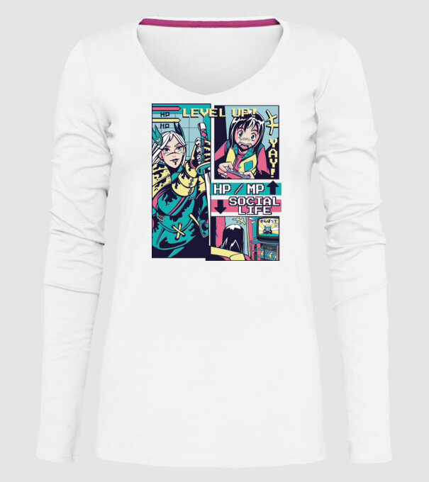 Anime Vaporwave benzi desenate model alb pe tricou