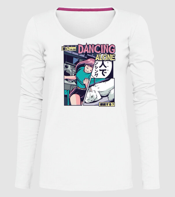 Anime Vaporwave benzi desenate model alb pe tricou