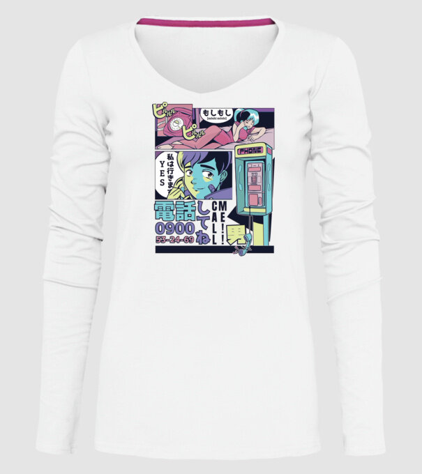 Anime Vaporwave benzi desenate model alb pe tricou